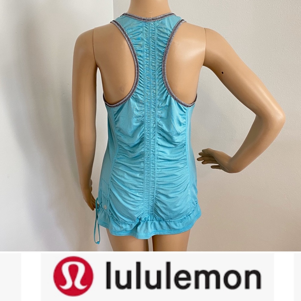 LULULEMON Turquoise Ruched Racerback Top - Picture 5 of 8